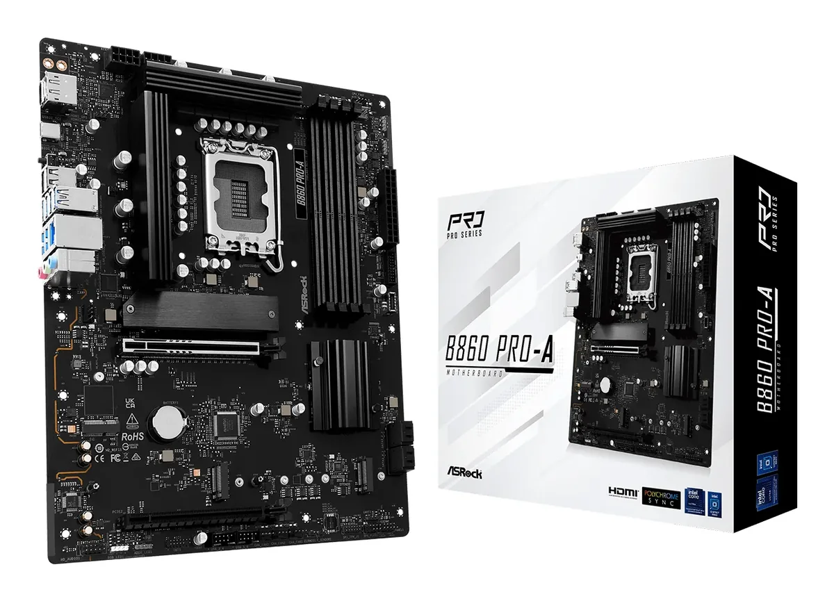 ASRock B860 Pro-A Emolevy - Intel B860 - Intel LGA1851 - DDR5 RAM - ATX