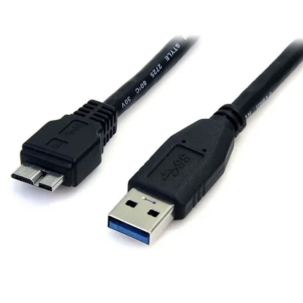 StarTech USB 3.2 Gen 1 USB-A – Micro-B -kaapeli, 0,5 m, musta