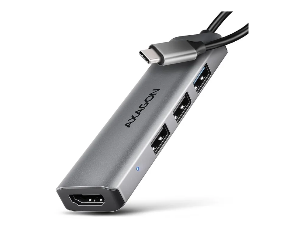 AXAGON HMC-H3A USB-liitäntä, 3x USB-A, 1x HDMI 1.4b - hopea