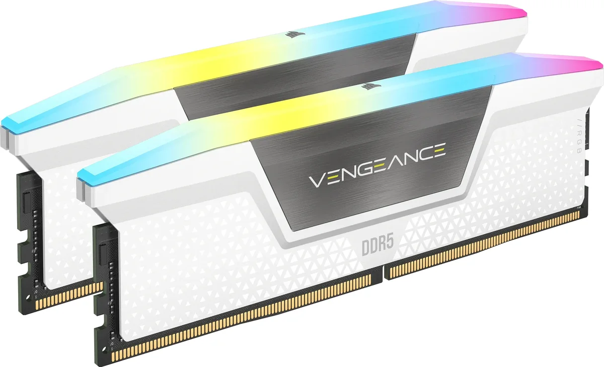 Corsair Vengeance RGB 32 Gt (2 x 16 Gt) DDR5 6000 MHz, CL30 -muisti, valkoinen (EXPO)