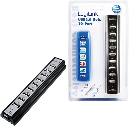 LogiLink UA0096 USB hub - 10 porttia