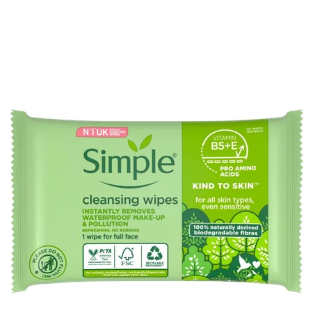 Simple Biohajoavat Kind To Skin Puhdistusliinat - 25 kpl
