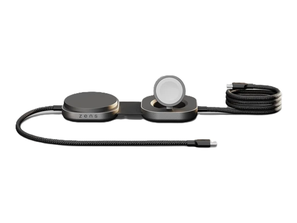 ZENS Pro 3 - Langaton latausmatto - 140 wattia - 3 lähtöliitäntää (24-nastainen USB-C, magneettinen) - MFI-sertifioitu