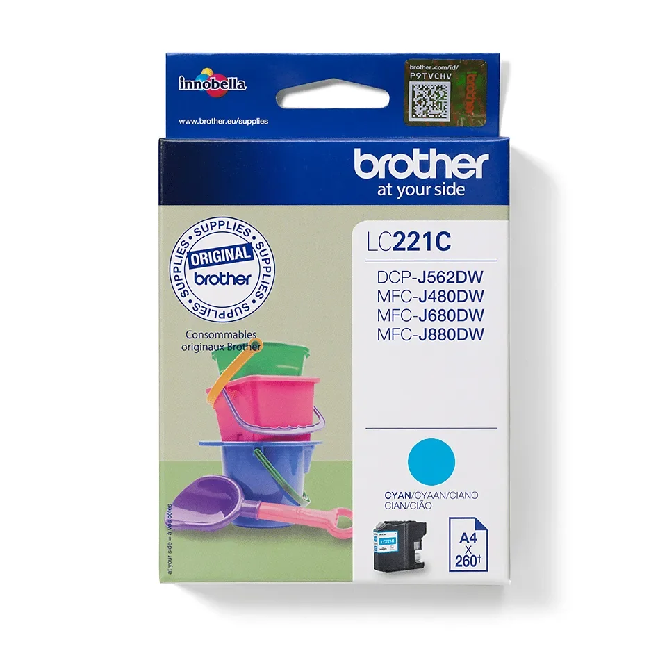 Brother LC221C -mustekasetti, syaani