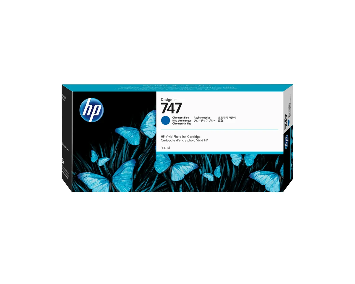 Hp Muste Chromatic Sininen 747 300ml - Dj Z9+