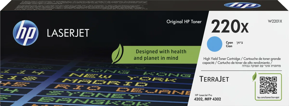 HP 220X -laservärikasetti, syaani