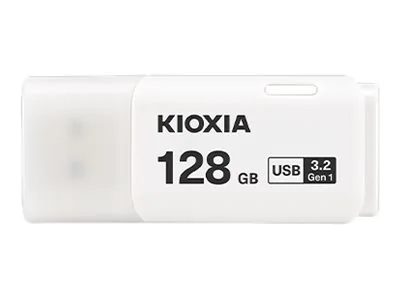 Kioxia TransMemory U301, 128 GB, USB A-tyyppi, 3.2 Gen 1 (3.1 Gen 1), Suojus, 8 g, Valkoinen