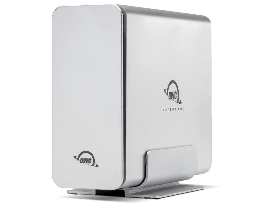 OWC Express 4M2, SSD-kotelo, M.2, PCI Express 4.0, 40 Gbit/s, USB-liitettävyys, Hopea
