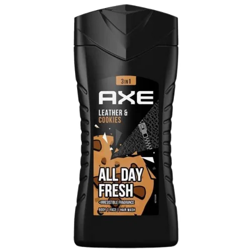 Axe Leather & Cookies All Day Fresh 3-In-1 Body, Face & Hair Wash - 250 ml