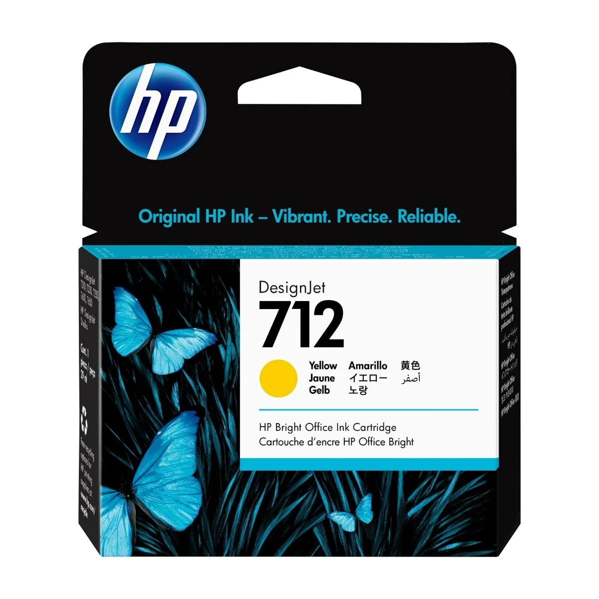 HP 712 1 kpl alkuperäinen mustekasetti, keltainen hp3ed69a