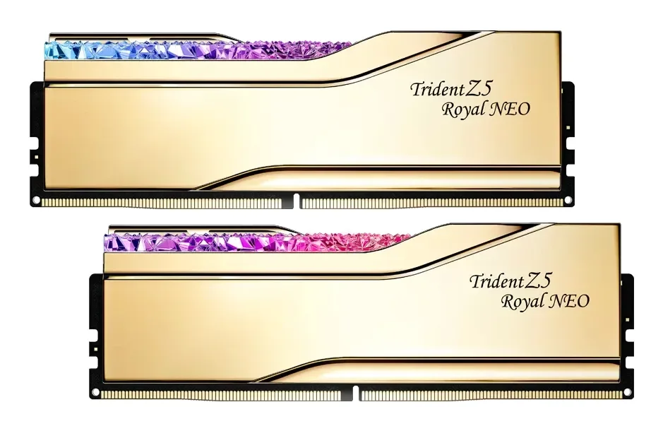 G.Skill Trident Z5 Royal Neo RGB DDR5-6000 - 32GB - CL28 - Dual Channel (2 pcs) - AMD EXPO - Kulta, RGB