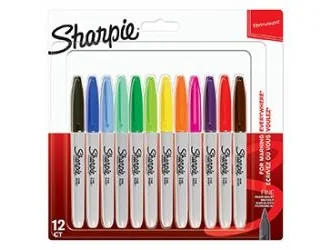 Sharpie -permanenttitussit | Kapea kärki | Värilajitelma | 12 kpl
