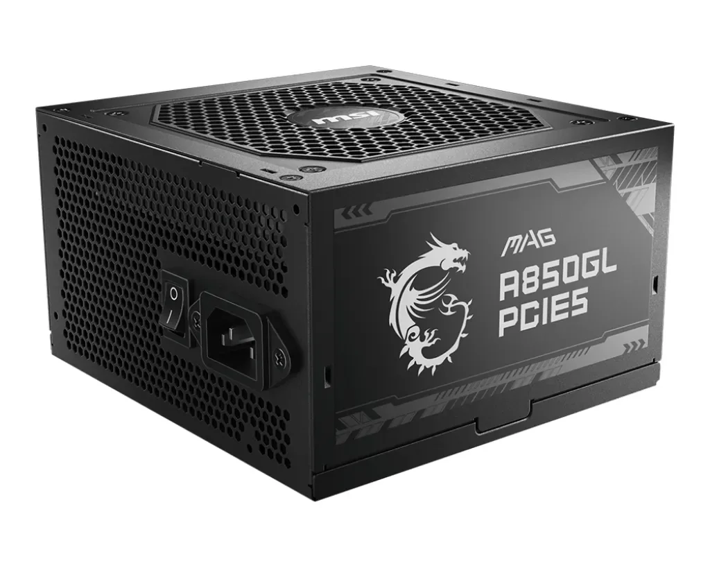 MSI MAG A850GL PCIE5 Virtalähde - 850 Watt - 120 mm - ATX 3.0 - 80 Plus Kulta sertifioitu