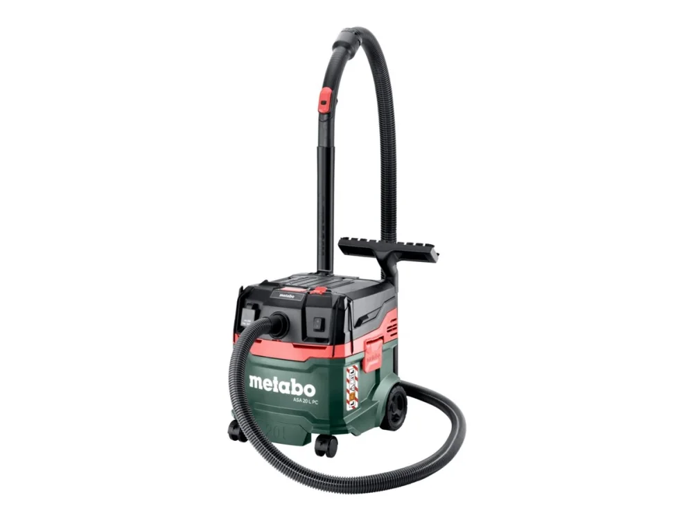 Metabo ASA 20 L PC, 1200 W, Sylinteripölynimuri, Kuiva ja märkä, 20 L, 78 dB, musta, Vihreä, Punainen