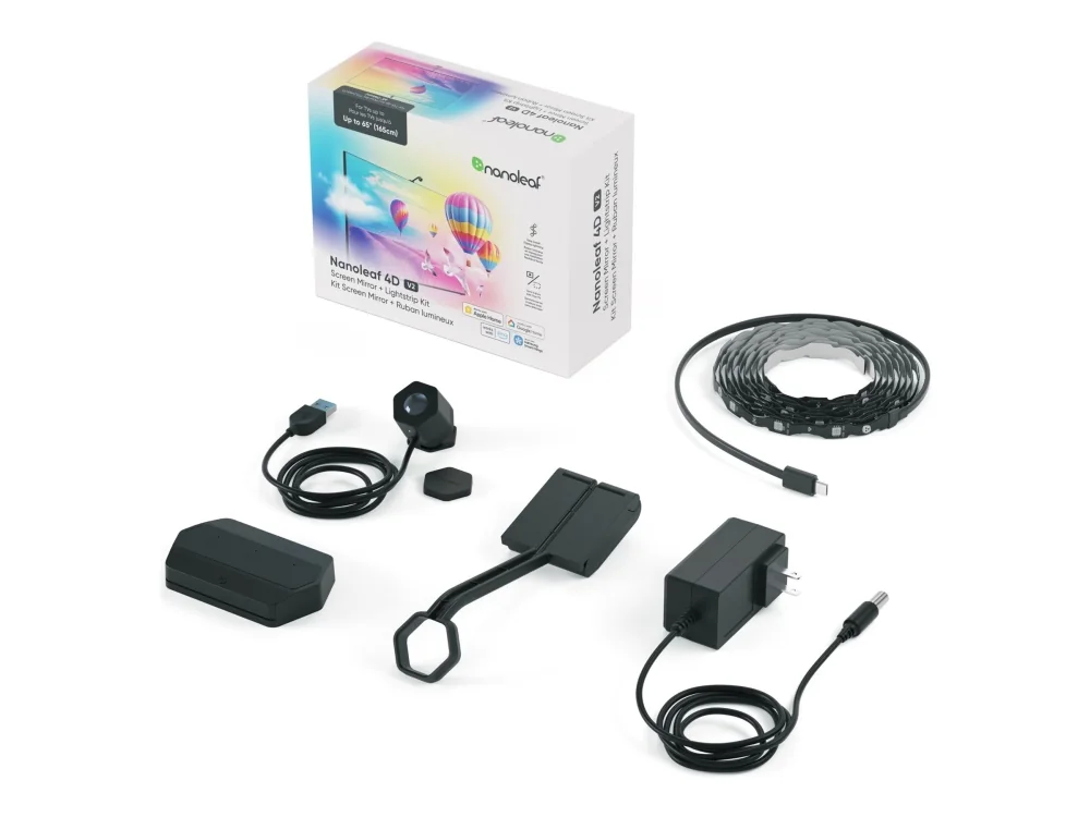 Nanoleaf N6900K02-43LS, Musta, mount for above the TV camera placement, tape, 165,1 cm (65), 2.4 GHz, Multi, 1,5 m