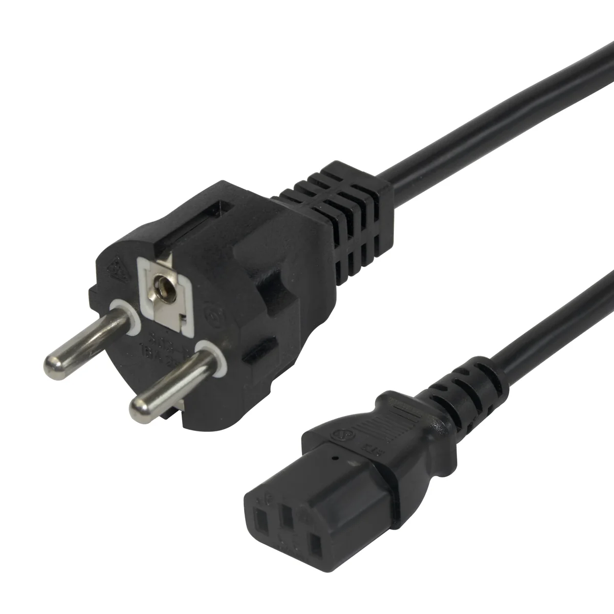 Deltaco CEE 7/7 - IEC 60320 C13, 1,5 metriä - Virtakaapeli, Musta