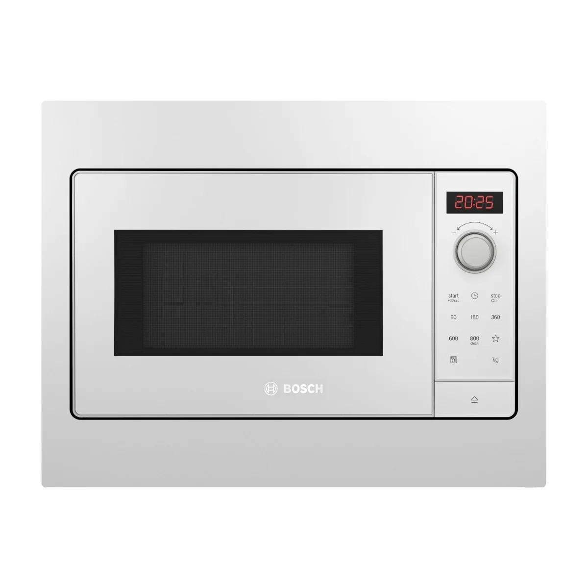 Bosch BFL523MW3, Kiinteä, Solo-mikroaaltouuni, 20 L, 800 W, Sisäänrakennettu näyttö, LED