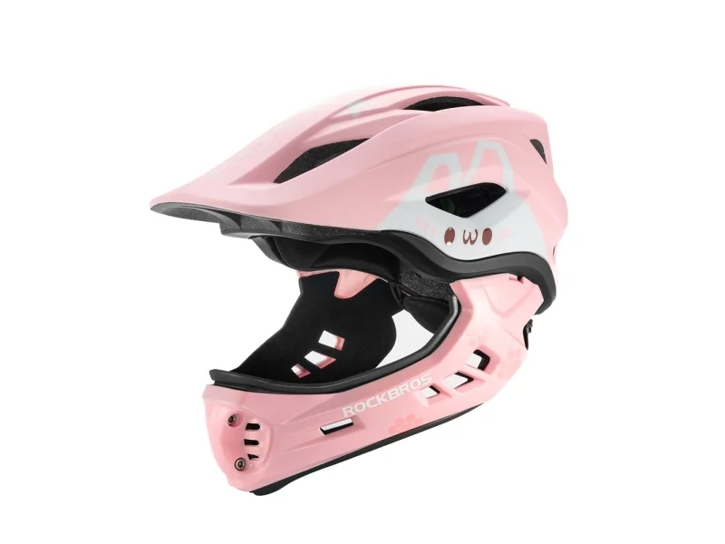 Rockbros TT-32001 Rabbit Children's Bike Helmet with Detachable Chin Size S (48-52) - Pink