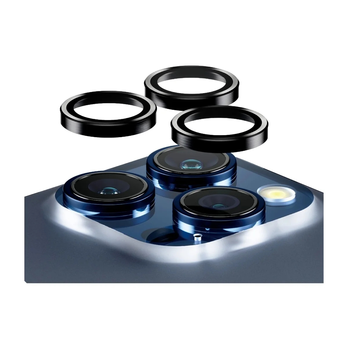 PanzerGlass Hoops™ Camera Lens Protector iPhone 15 Pro | 15 Pro Max | Black Metal