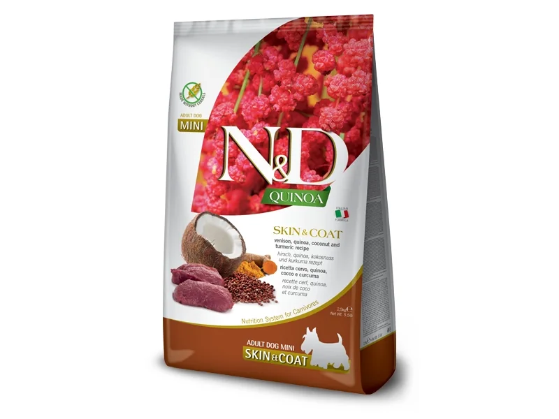 Farmina N&D Quinoa Dog Skin&Coat Venison Coconut Adult Mini - dry dog food - 2.5 kg