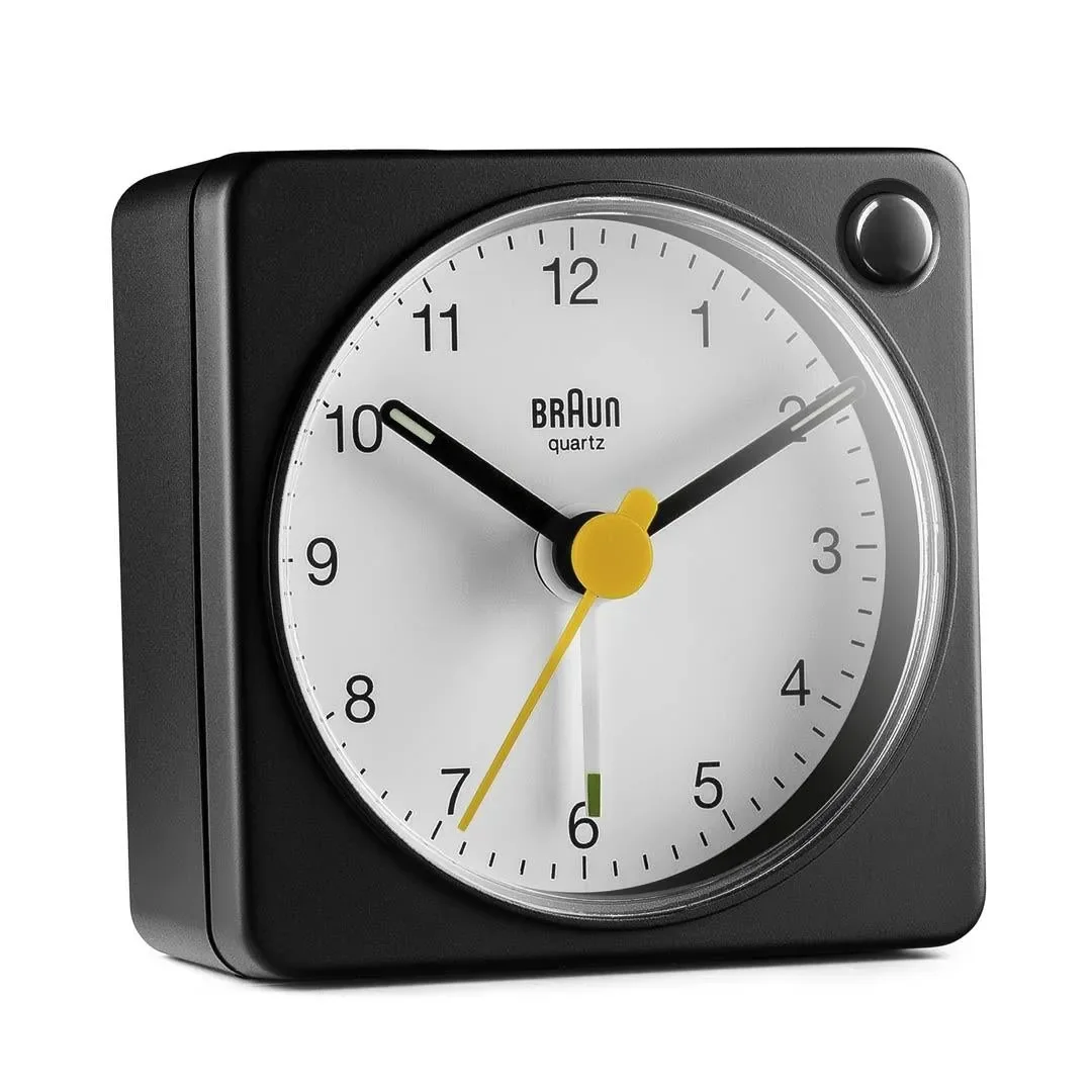Braun BC02XBW, Kvartsiherätyskello, Suorakulmio, Musta, Valkoinen, 12 t, Analoginen, Akku