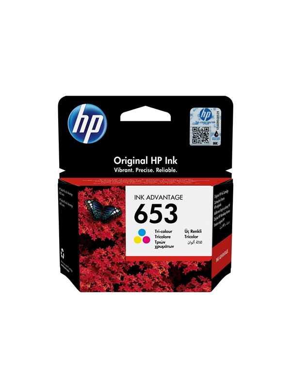 HP 653 / 3YM74AE Kolmivärinen muste (syaani, magenta, keltainen)