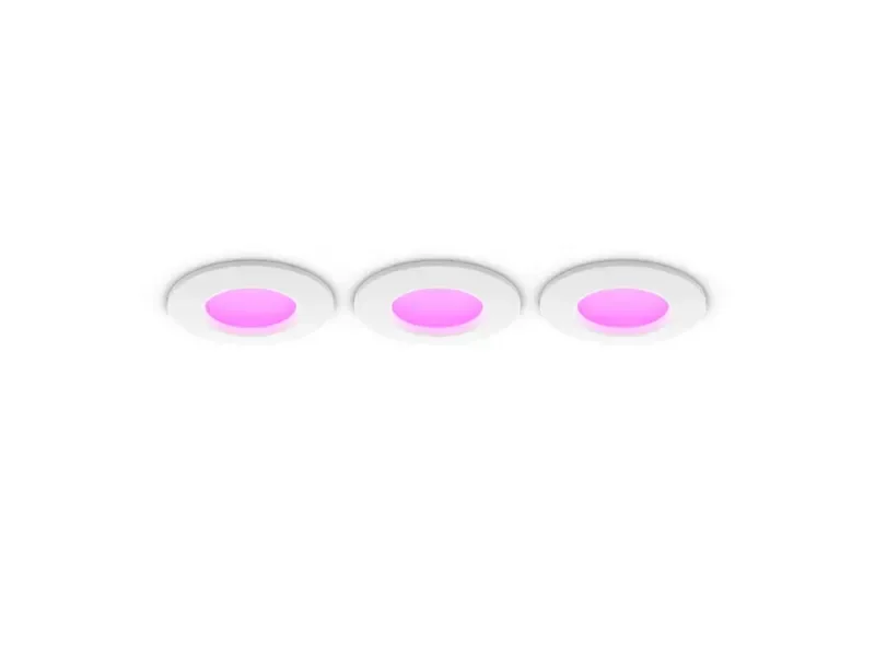 Philips Hue White and Color ambiance Slim upotettava valaisin 90 mm 3 kpl, Bluetooth/Zigbee, Valkoinen, LED, Polykarbonaatti (PC), Multi, 1000 K