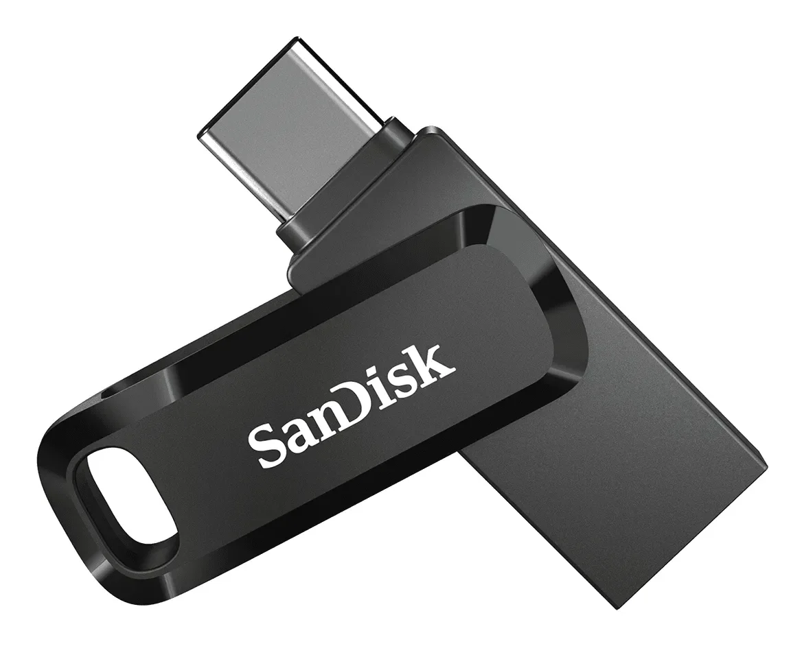 SanDisk Ultra Dual Drive Go, 64 GB, USB Type-A / USB Type-C, 3.2 Gen 1 (3.1 Gen 1), 150 MB/s, Taittuva, Musta