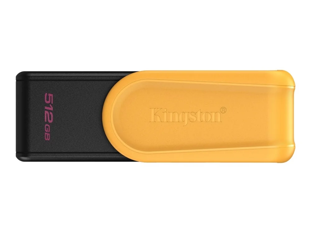 Kingston Technology DataTraveler 512 Gt:n muistitikku, USB 3.2, Gen 1, Exodia S (musta/keltainen), 512 GB, USB A-tyyppi, 3.2 Gen 1 (3.1 Gen 1), Taittuva, 8,72 g, musta, Keltainen
