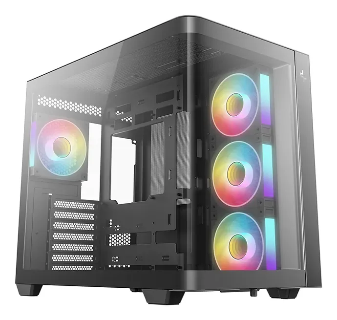 DeepCool CG530U 4F -miditornikotelo ikkunalla ja RGB-valaistuksella, musta
