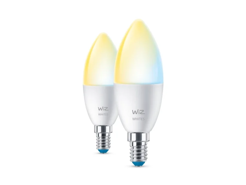 WiZ Tunable C37 E14 -kynttilälamppu, 2 kpl - Himmennettävä valkoinen LED-valo lämpimästä viileään
