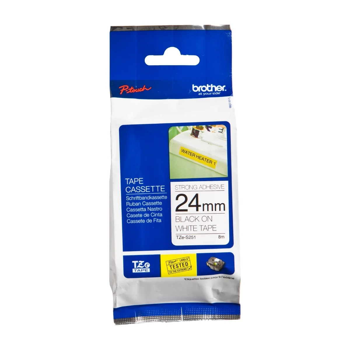 Brother Tape 24mm Tze-s251 Musta/valkoinen Vahva