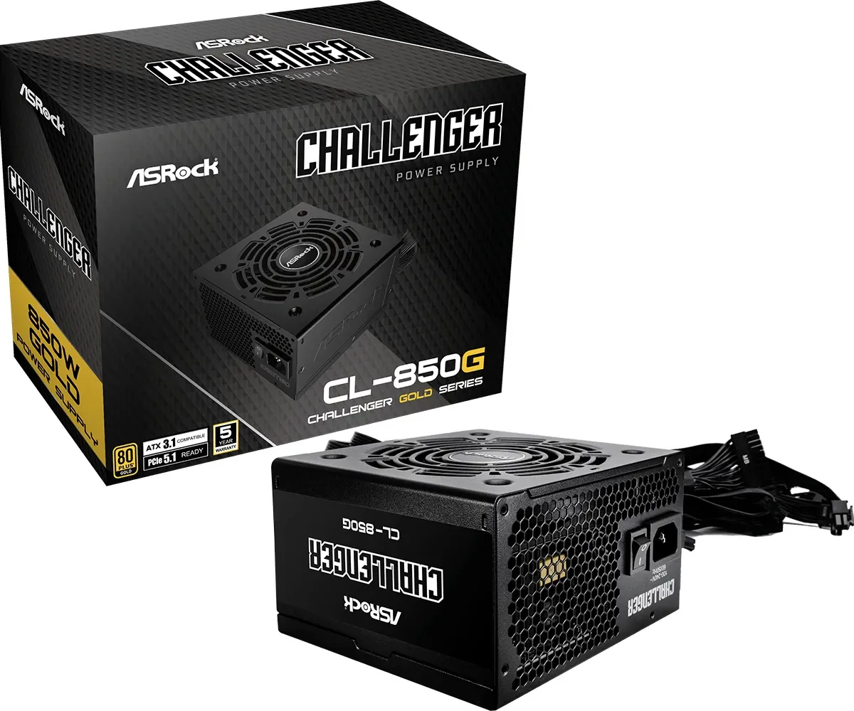 ASRock Challenger CL-850G 850W -virtalähde, 80 Plus Gold