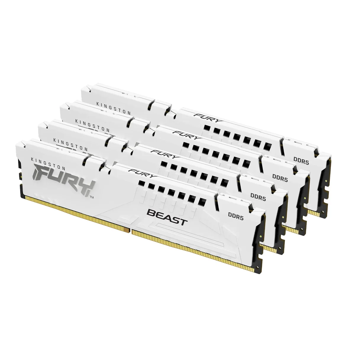 Kingston FURY Beast DDR5-6000 - 64GB - CL40 - Quad Channel (4 pcs) - Intel XMP - Valkoinen