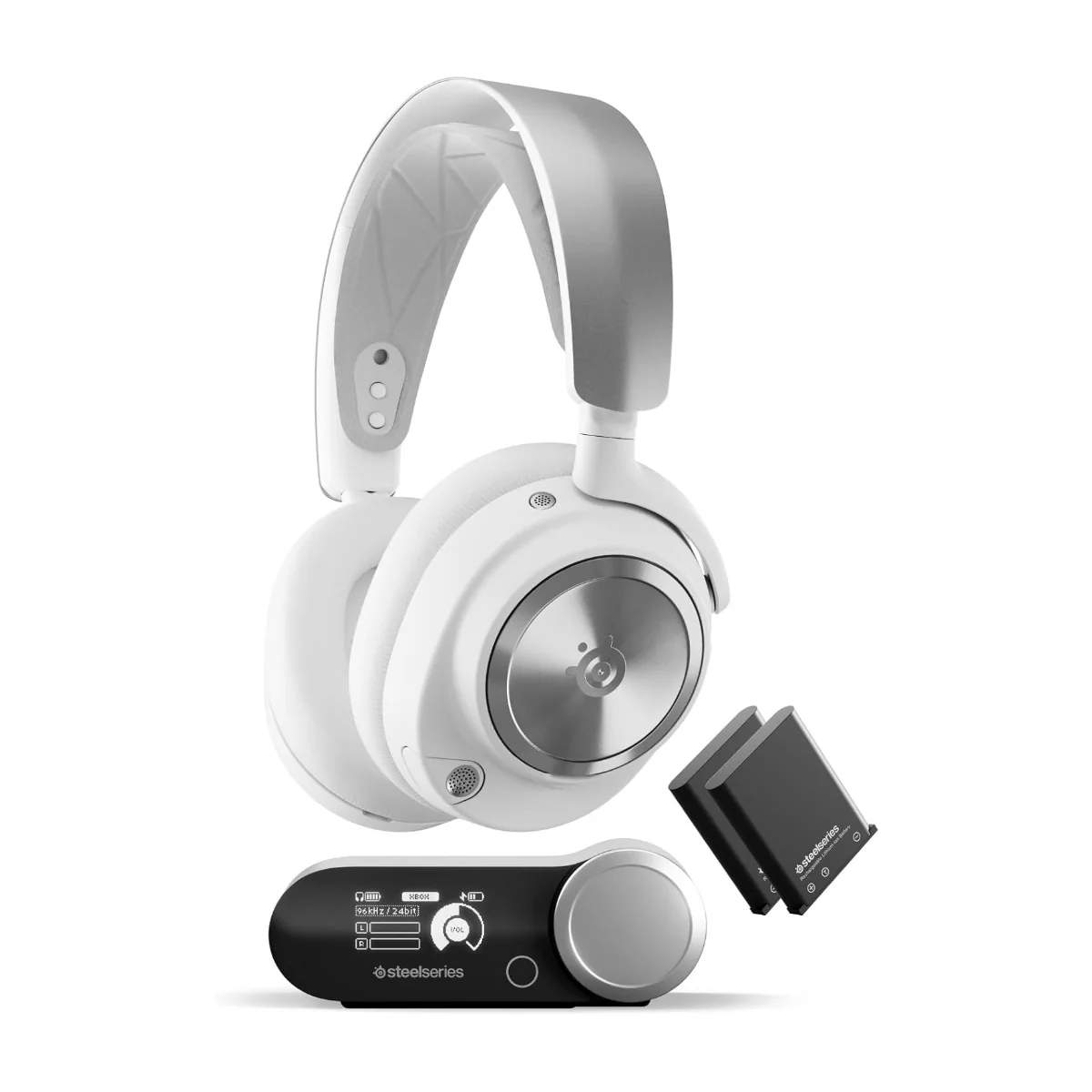 SteelSeries Arctis Nova Pro -langaton pelikuulokemikrofoni + langaton tukiasema, valkoinen