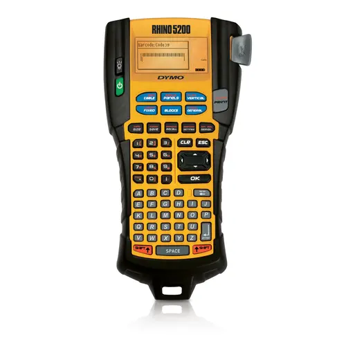 DYMO Rhino Professional 5200 tarratulostin LCD-näyttö, musta/keltain