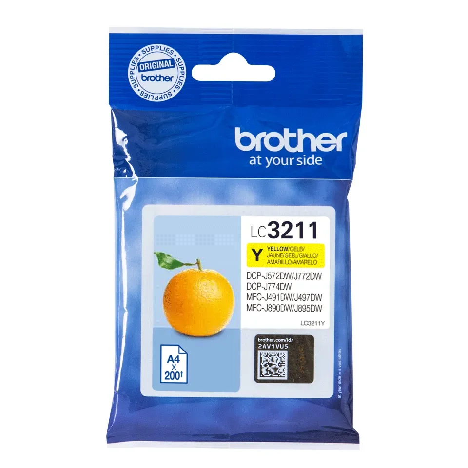Brother LC3211Y -mustekasetti, keltainen