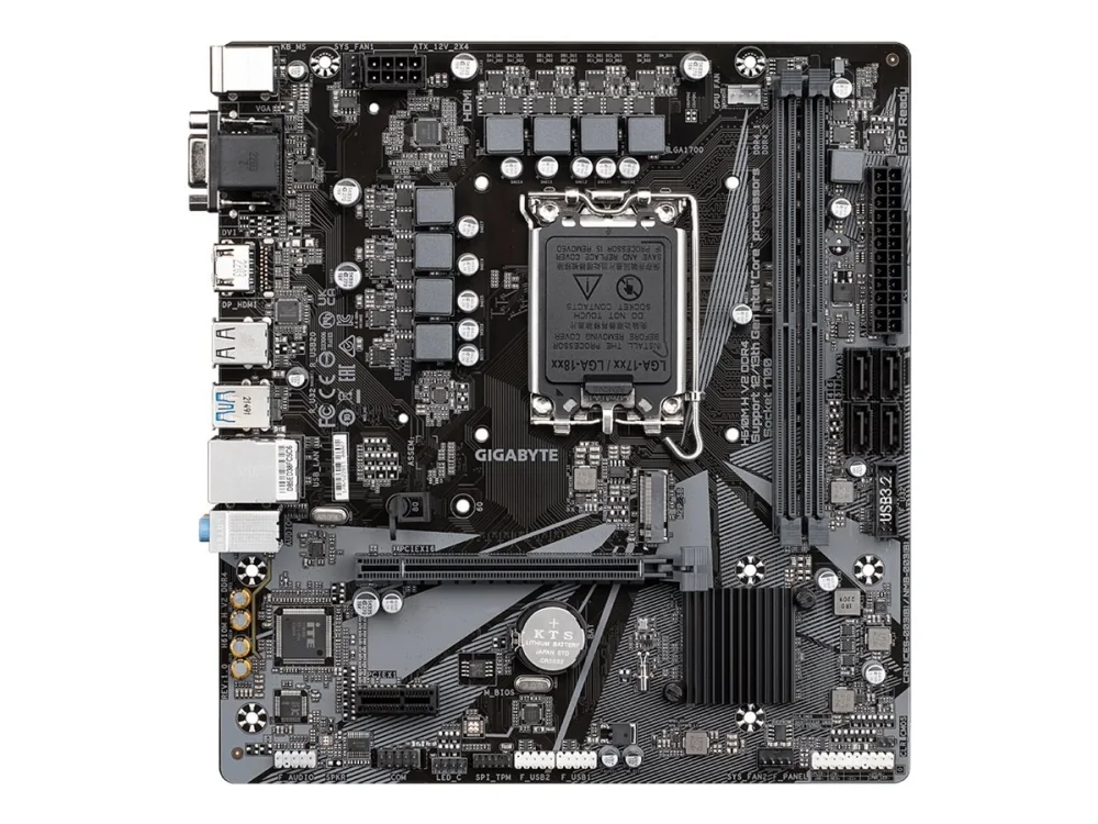 GIGABYTE H610M H V2 DDR4 Emolevy - Intel H610 - Intel LGA1700 - DDR4 RAM - Micro-ATX