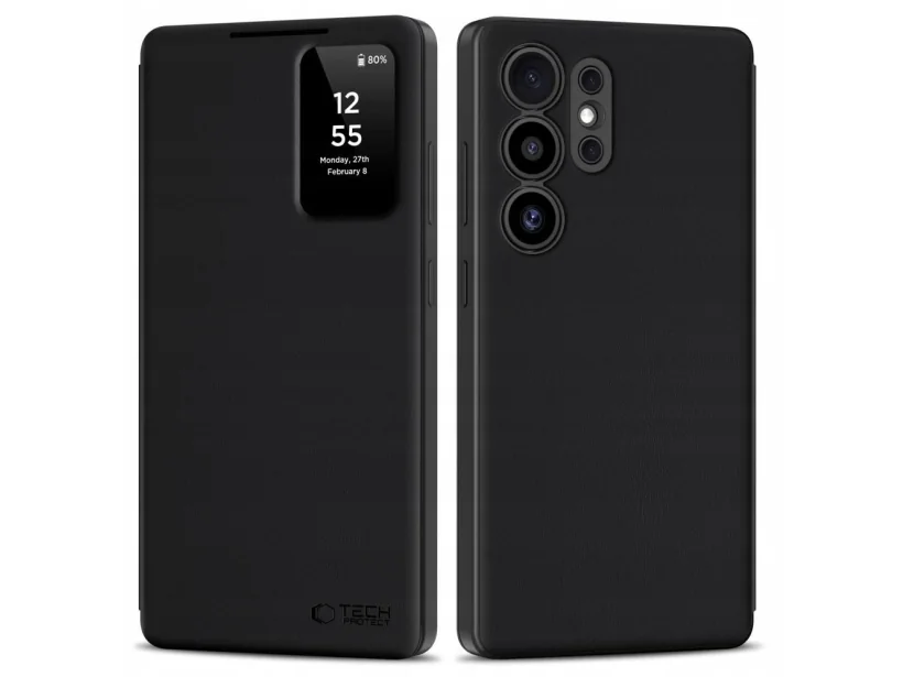 Tech-Protect smart wallet-skal för Samsung Galaxy S25 Ultra - matt svart
