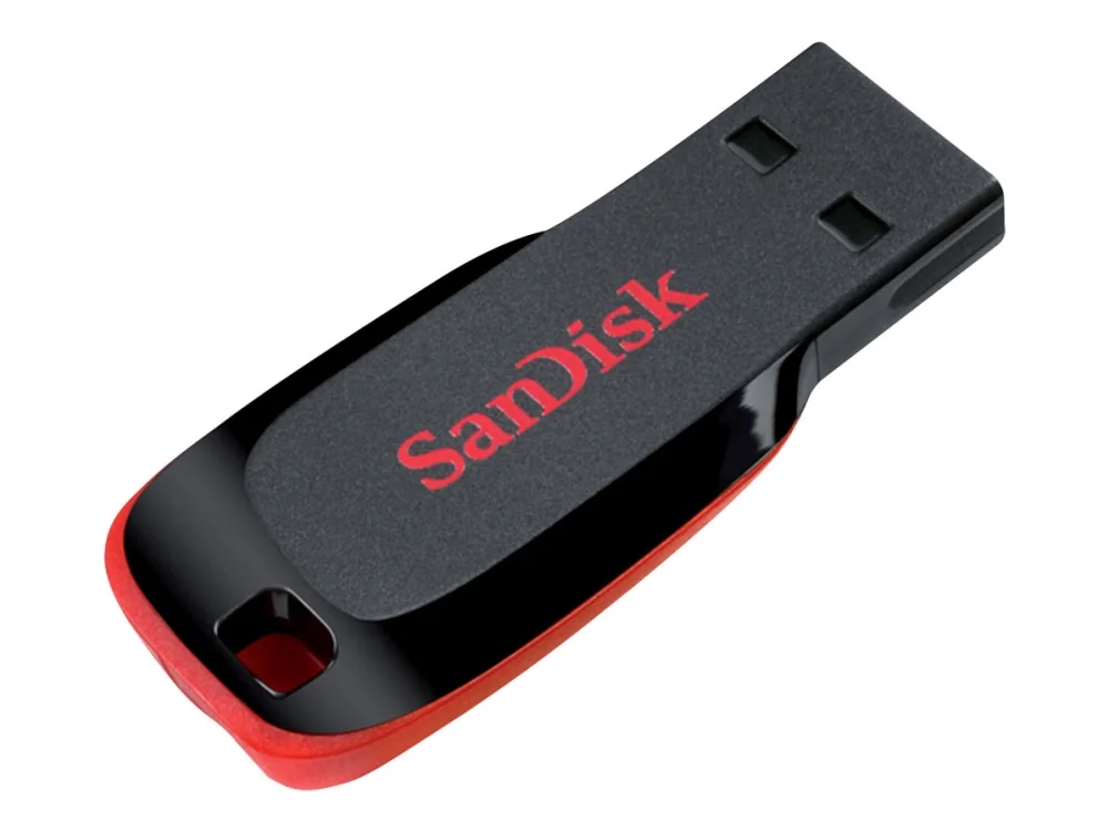 SanDisk Cruzer Blade USB 2.0 64 Gt -muistitikku, musta/punainen