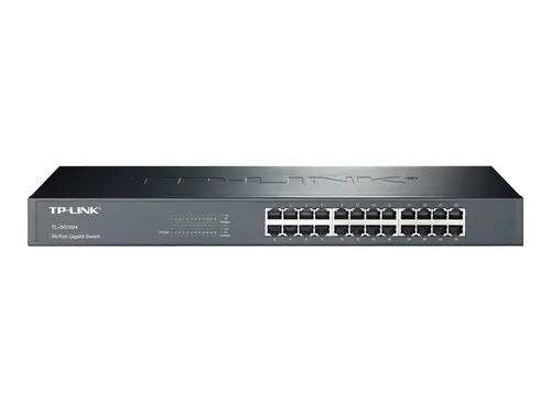 TP-LINK, nätverksswitch, 24-ports 10/100/1000Mbps, RJ45, metall, 19"