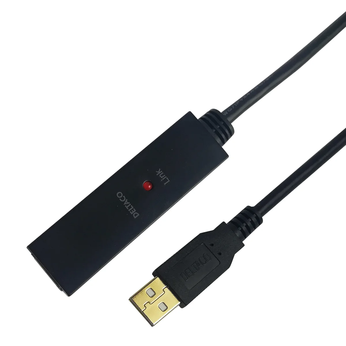 Deltaco PRIME aktiivinen USB 2.0 -jatkokaapeli, 7 m, musta