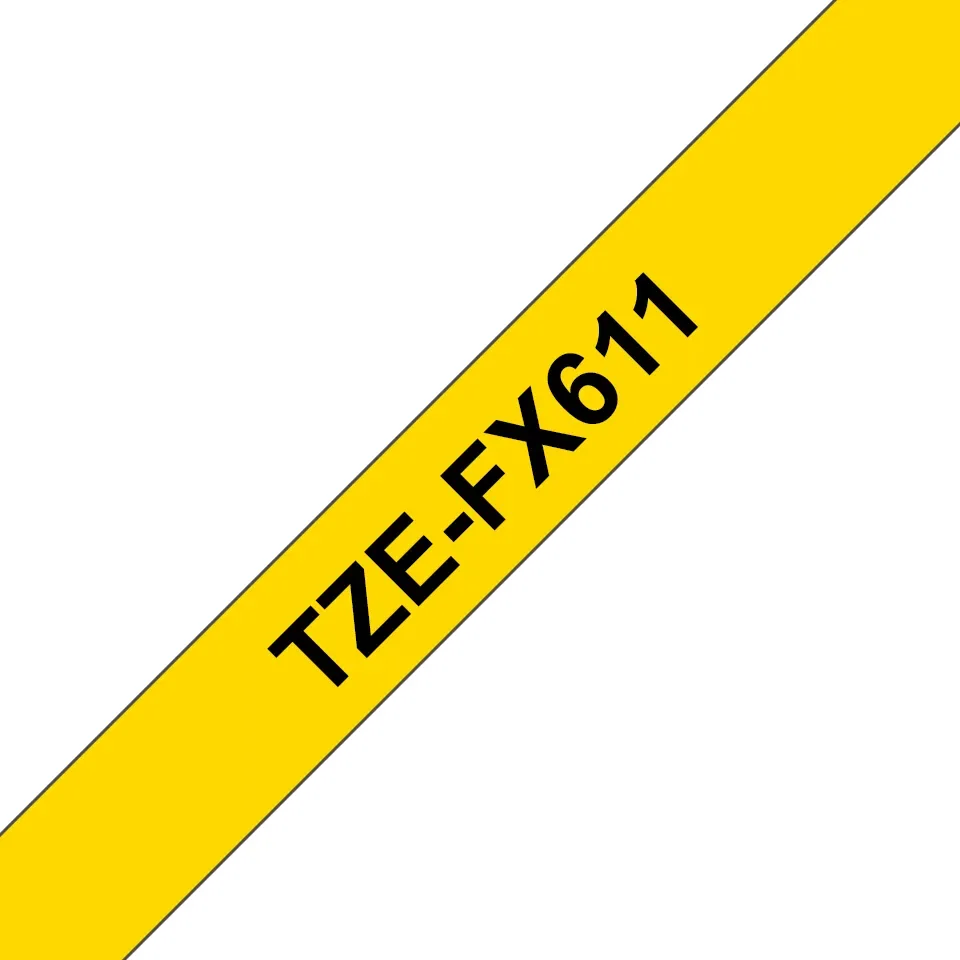 Brother Tape 6mm Tze-fx611 Musta/keltainen Joustava