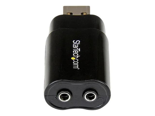 StarTech.com USB-äänikortti - 3,5 mm audiosovitin - ulkoinen äänikortti - musta - ulkoinen äänikortti (ICUSBAUDIOB) - Lydkortti - stereo - USB 2.0 - P/N: MU15MMS, MU6MMS, TB33A1C varten