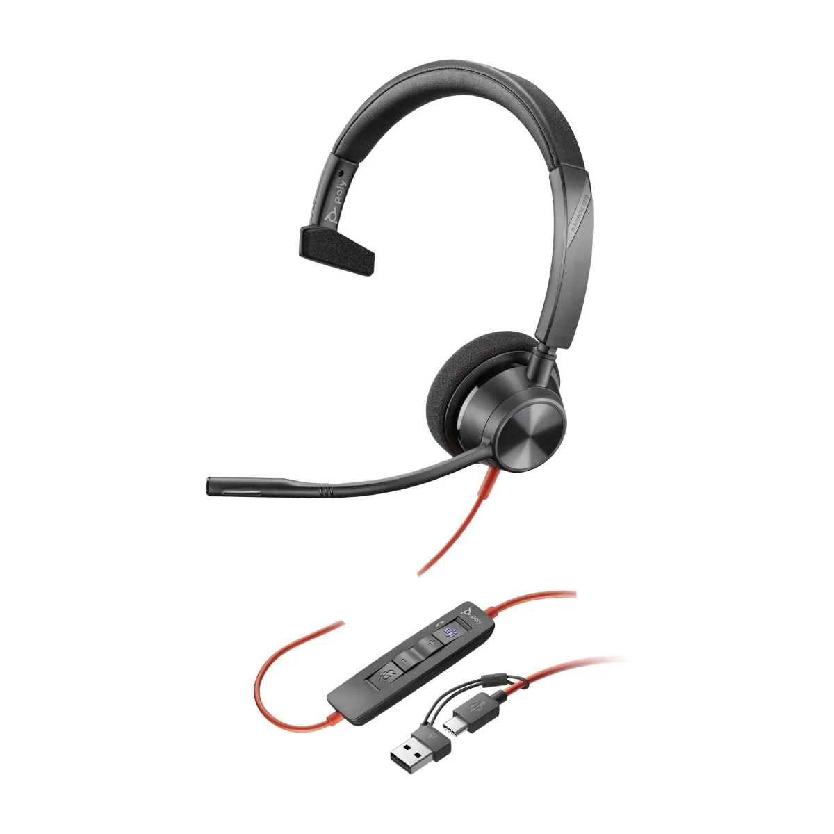 HP Blackwire 3310 -monokuuloke, musta