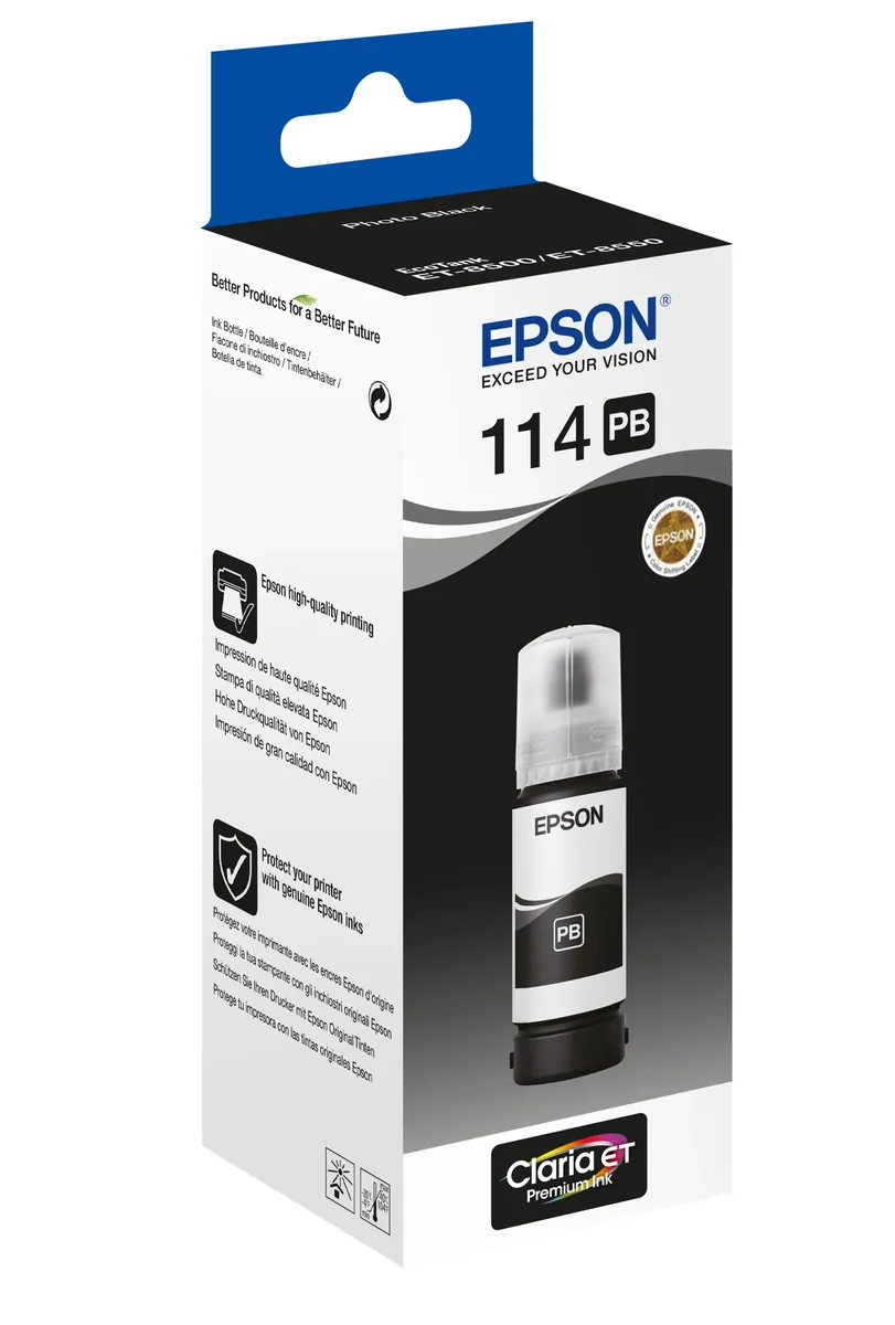 Epson Muste, Valokuva, Musta, 114 Bottle – Et8500/et-8550
