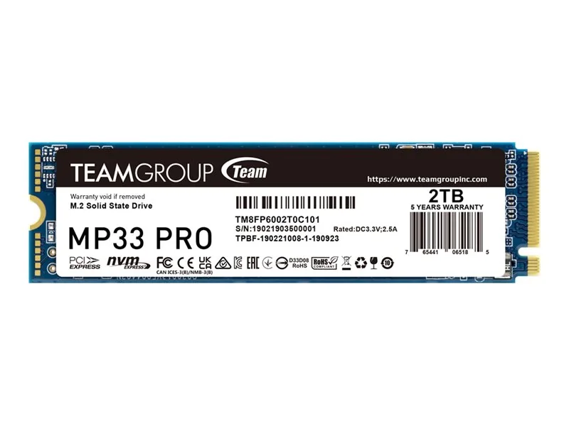 Team Group MP33 PRO, 2 TB, M.2, 2100 MB/s