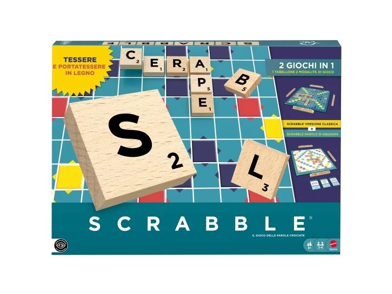 Mattel Games Scrabble, Lautapeli, Word, 8 vuosi/vuosia