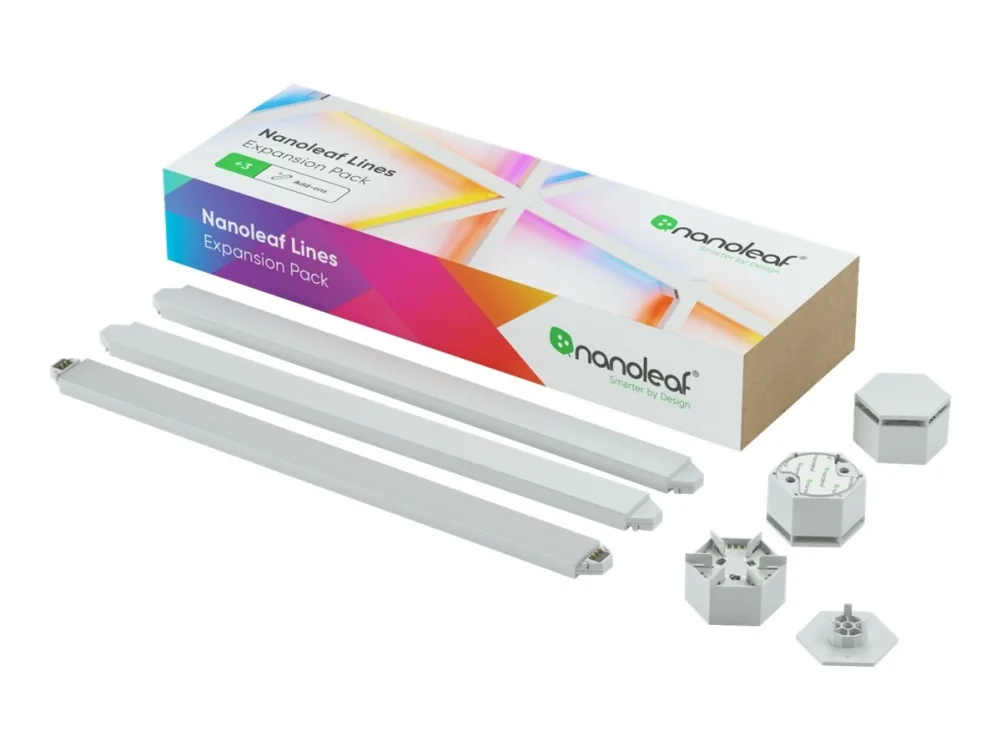 Nanoleaf Lines Expansion Pack - Langaton valaistussarja - LED x 3 - 2 W - luokka G - 16 miljoonaa väriä - 1200-6500 K - lineaarinen
