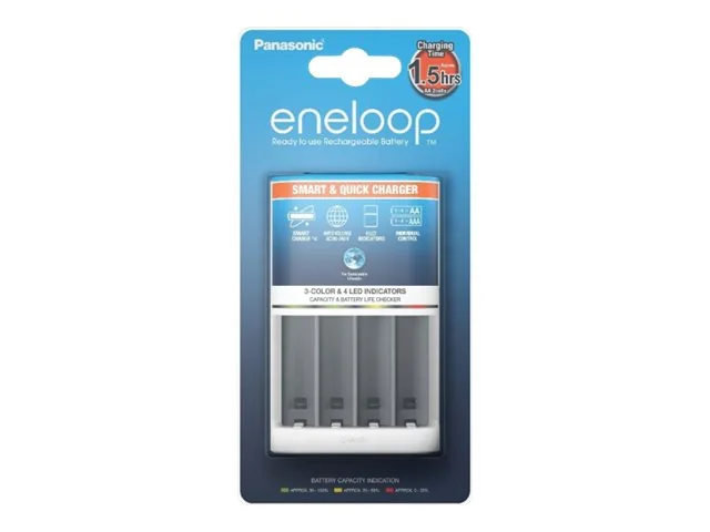Panasonic eneloop Smart & Quick BQ-CC55 - 1,5 - 3 ajastin akun lataaja - (4xAA/AAA)